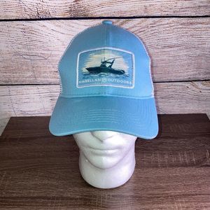 Unisex Magellan Outdoors Fishing Trucker Hat Adjustable Baby Blue & White